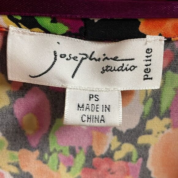 Josephine Studio Petite Abstract Floral Blouse, Size Small Petite, Multicolor - Picture 3 of 5
